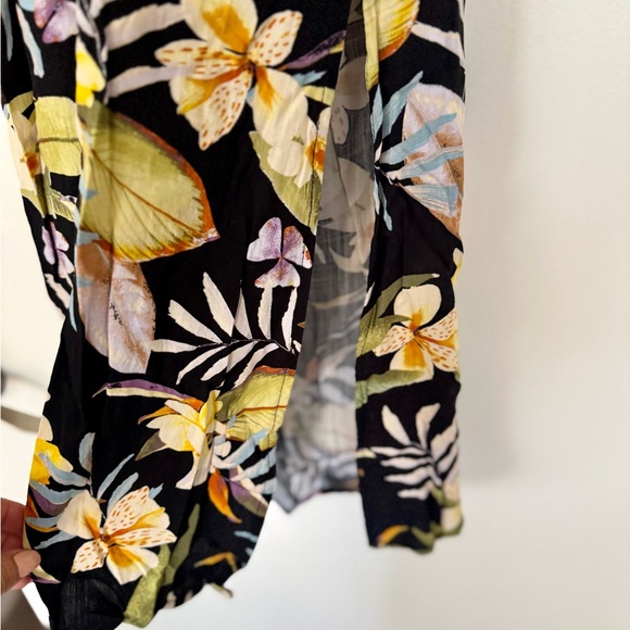 Forever 21 Floral Halter Neck Midi Dress Black Tropical Print - Picture 4 of 5